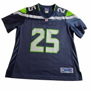 Seattle Seahawks #25 Navy NFL Pro Line Jersey | Size M | Sherman Era Fan Gear